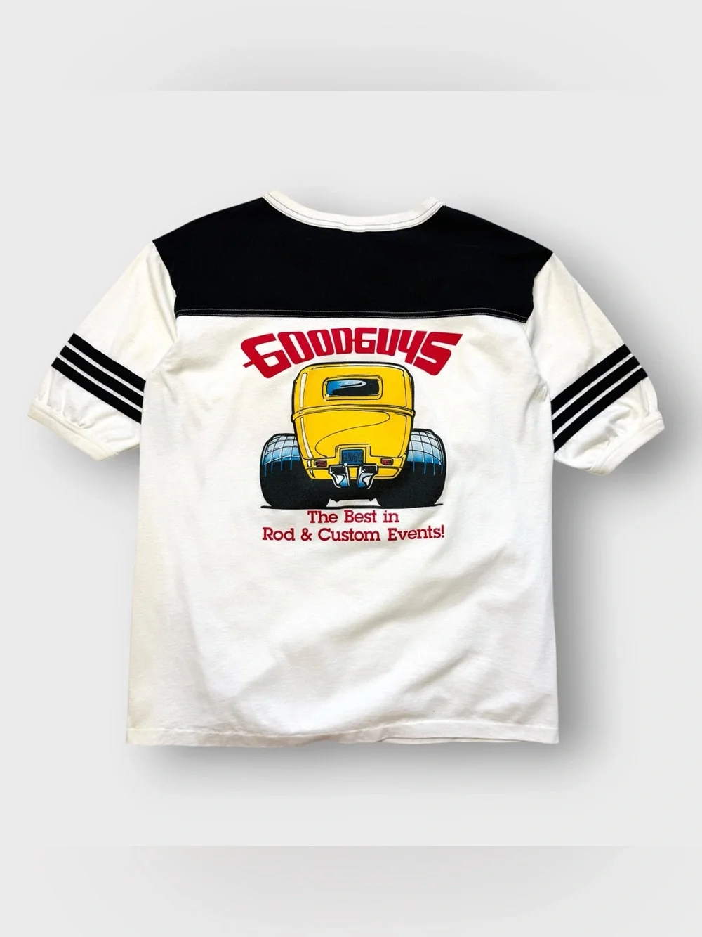Vintage 1991 Good Guys West Coast Nationals Ringer Shirt, Alore 80s 90s Hot Rod